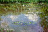 Water Canvas Paintings - Water Lilies The Clouds